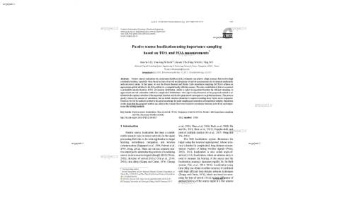 Passive source localization using importance sampling based on TOA and FOA measurements*